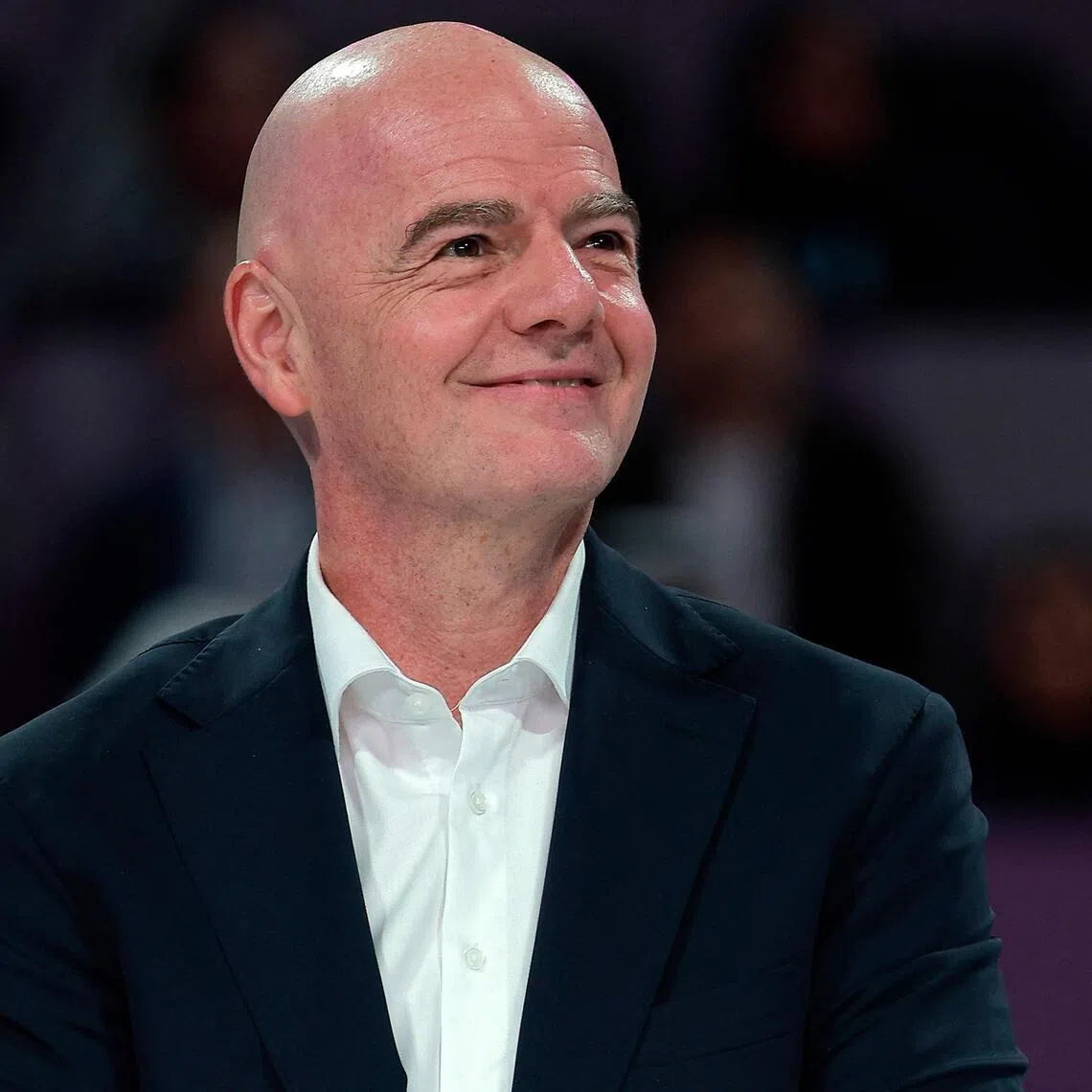 Fifa president Gianni Infantino looking on at the end of the women’s singles final match at the Qatar Open tennis tournament in Doha on Feb 14, 2026.