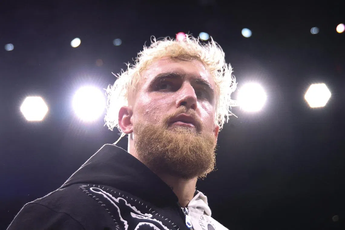 FILE PHOTO: Aug 5, 2023; Dallas, Texas, USA;  Jake Paul enters the ring before the fight against Nate Diaz  at American Airlines Center. Mandatory Credit: Kevin Jairaj-USA TODAY Sports/File Photo