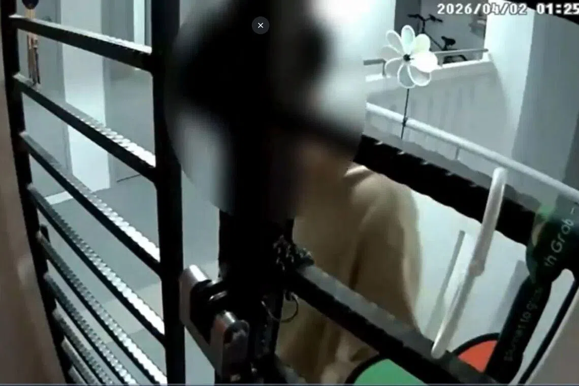 The man, who was seen loitering outside a Sengkang HDB flat for close to half an hour, has been referred to the Health Sciences Authority.