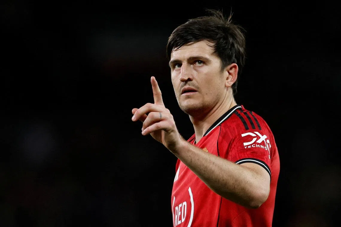 FILE PHOTO: Soccer Football - Premier League - Manchester United v Brentford - Old Trafford, Manchester, Britain - April 27, 2026 Manchester United's Harry Maguire reacts Action Images via Reuters/Jason Cairnduff/File Photo