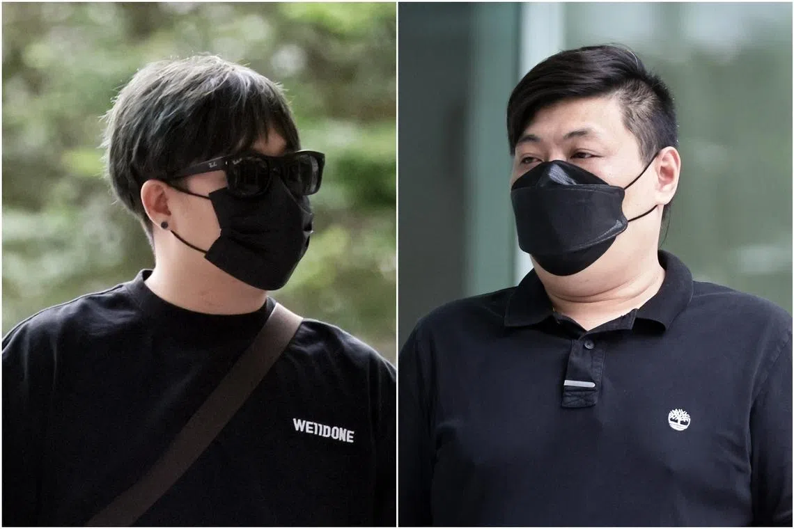 Reggie Choo Beng Kwang (left) and Tan Wee Keong had each pleaded guilty to one count of performing an act that could obstruct the course of justice.