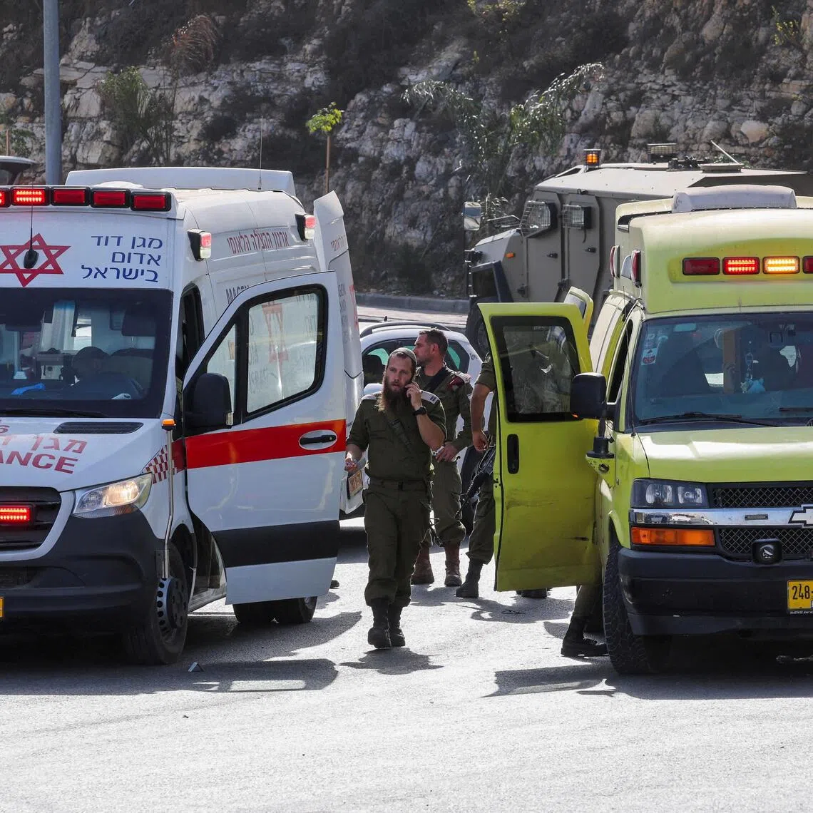 The attack wounded five people, two of whom were in critical condition, said Israel’s emergency medical rescue service.