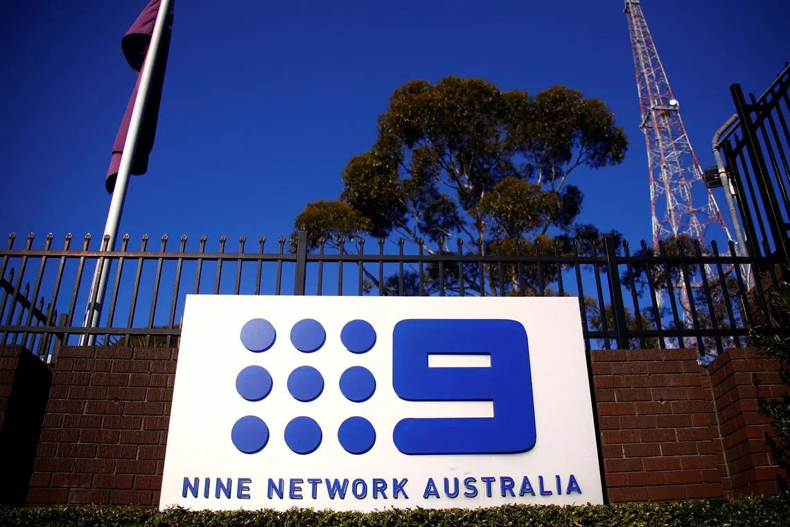 The logo of Nine Entertainment Co Holdings Ltd can be seen on display outside their Sydney headquarters in Australia, July 26, 2018.   REUTERS/David Gray