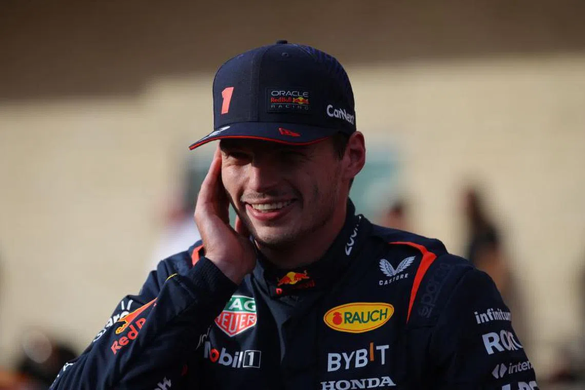 Formula One F1 - United States Grand Prix - Circuit of the Americas, Austin, Texas, U.S. - October 21, 2023 Red Bull's Max Verstappen celebrates after winning the sprint race REUTERS/Brian Snyder