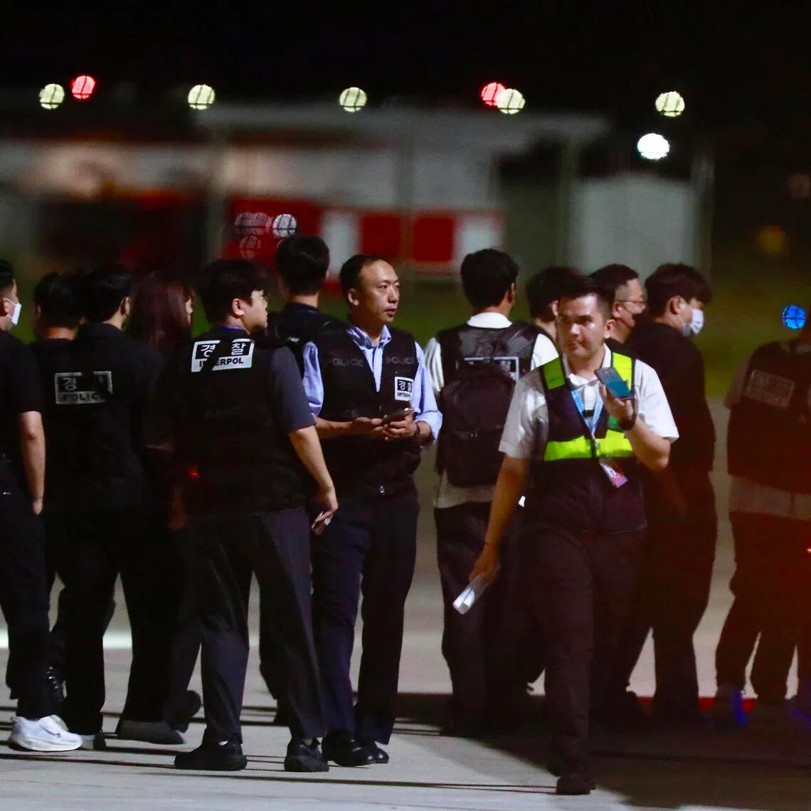 Cambodian and South Korean authorities coordinated the repatriation via a charter flight of THE 64 South Korean nationals.