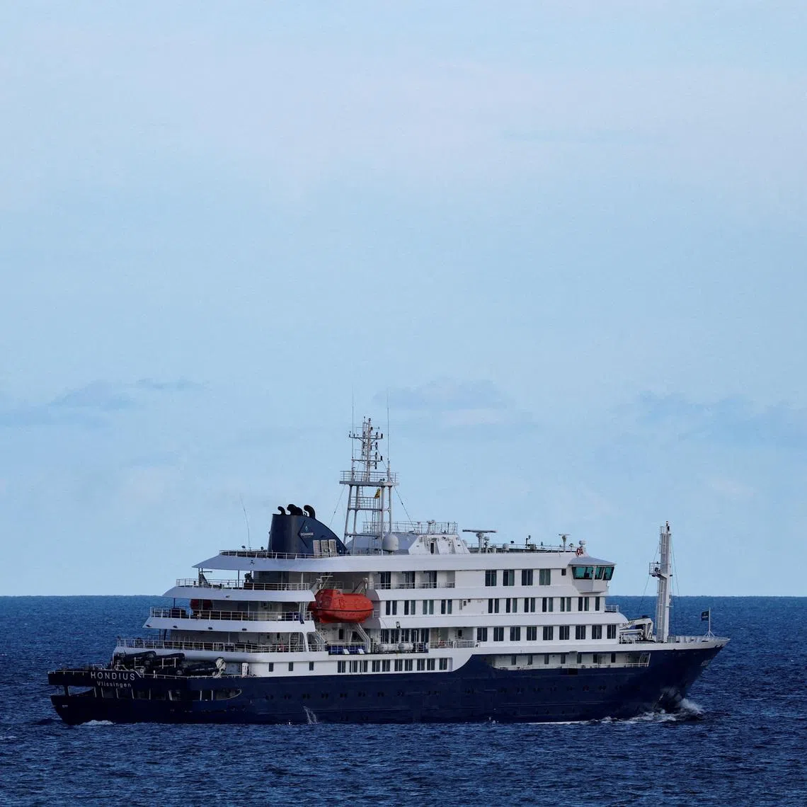 The cruise ship MV Hondius, which was sailing from Ushuaia to Cape Verde when three passengers died following a hantavirus outbreak.