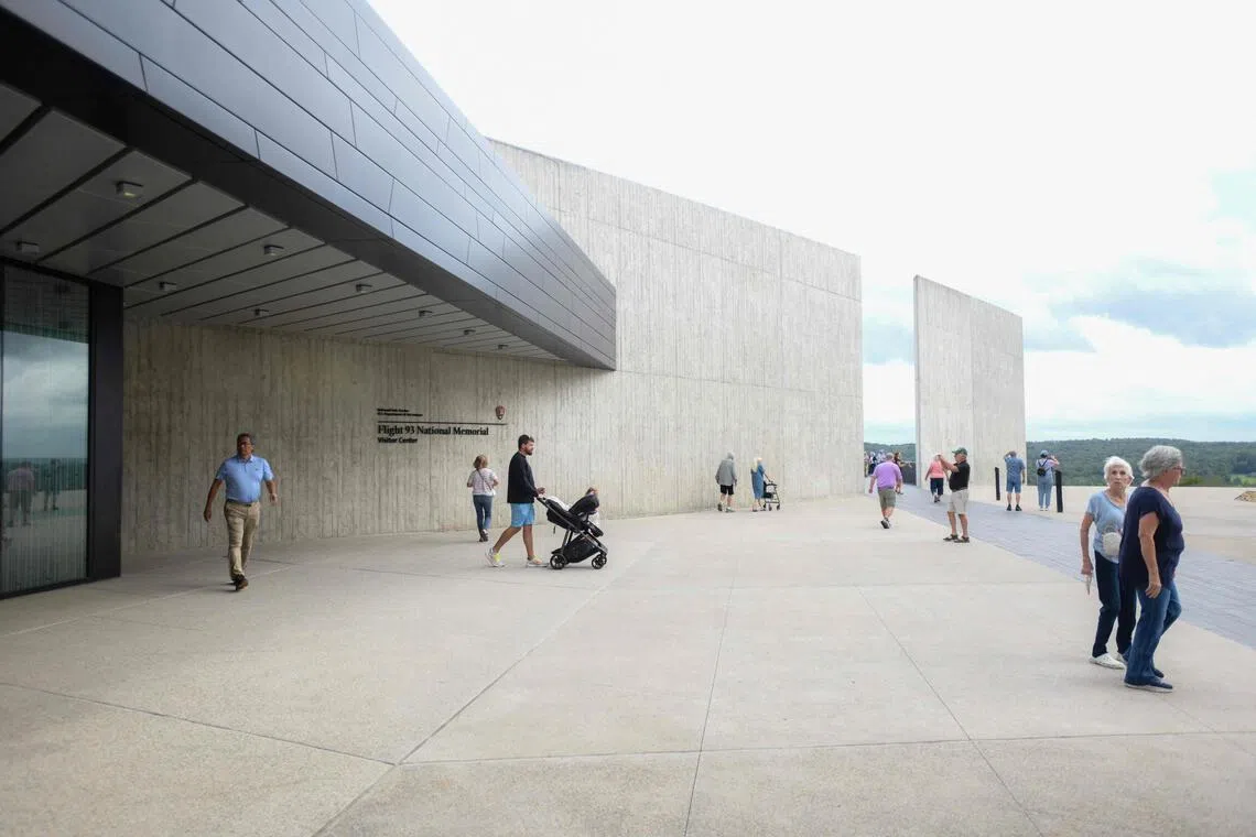 Visitors at the Flight 93 National Memorial visitor centre in Shanksville, Pennsylvania, on Sept 10.
