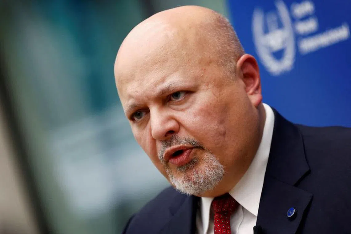 FILE PHOTO: International Criminal Court Prosecutor Karim Khan speaks during an interview with Reuters about the violence in Israel and the occupied Palestinian territories in The Hague, Netherlands October 12, 2023. REUTERS/Piroschka van de Wouw/File Photo