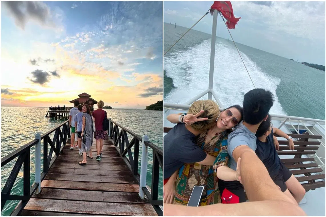 Zoe Tay is on vacation with her three sons in Bintan to enjoy the September school holidays.