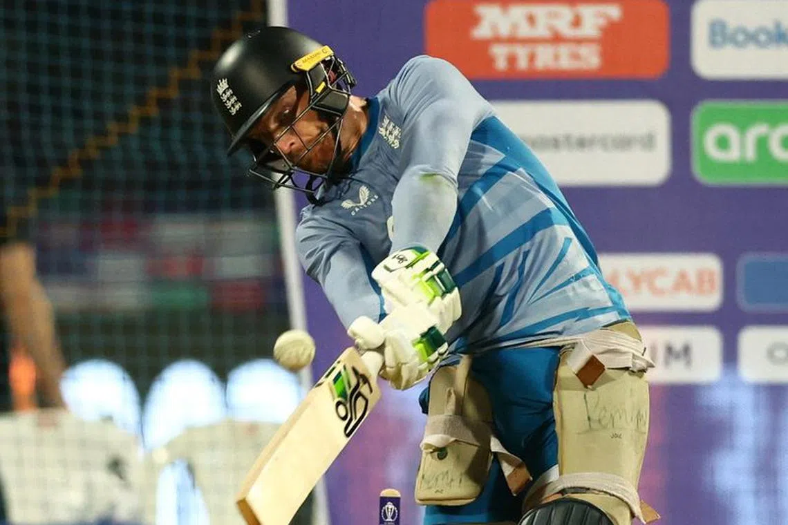 Cricket - ICC Cricket World Cup 2023 - England Practice - Wankhede Stadium, Mumbai, India - October 19, 2023 England's Jos Buttler during practice REUTERS/Andrew Boyers