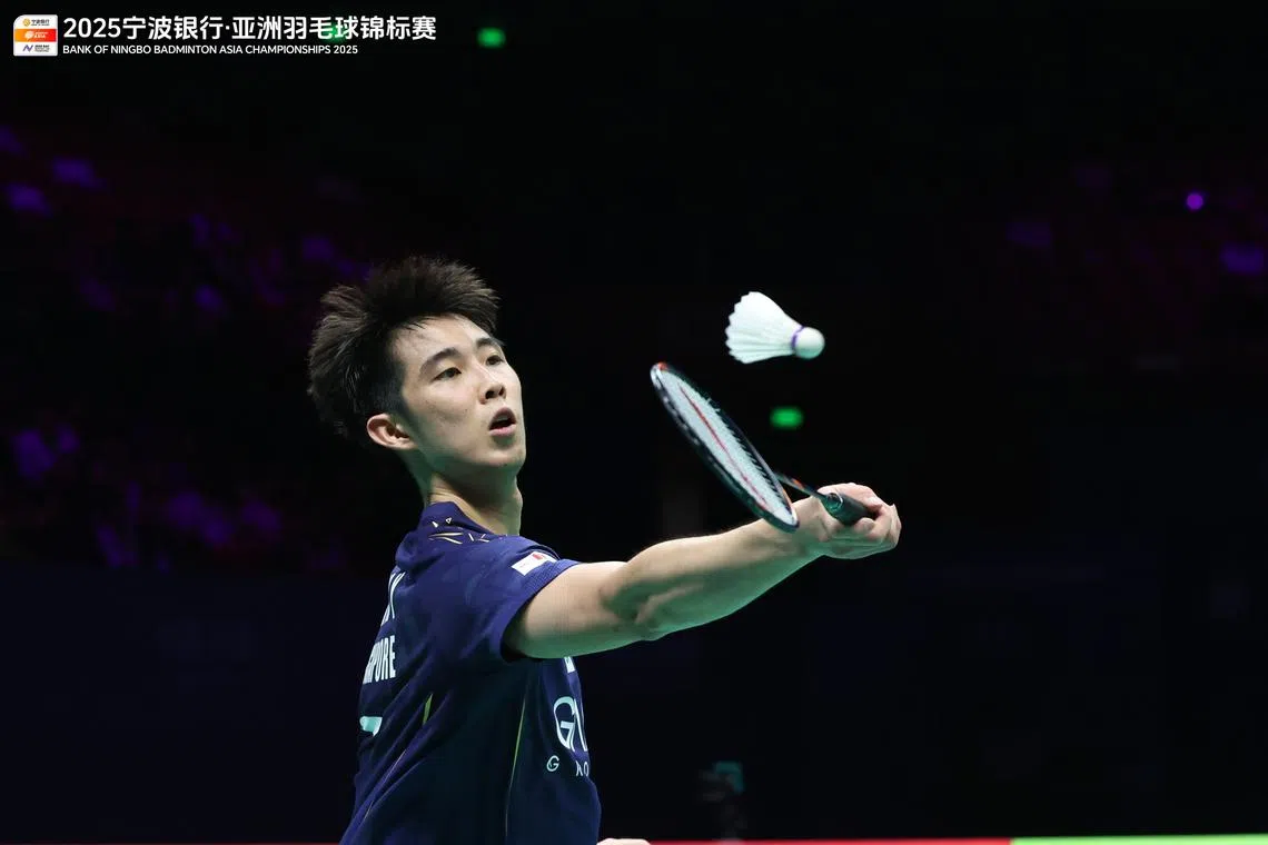 Singapore's Loh Kean Yew loses 23-21, 21-10 to Kunlavut Vitidsarn in the semi-finals of the Badminton Asia Championships.