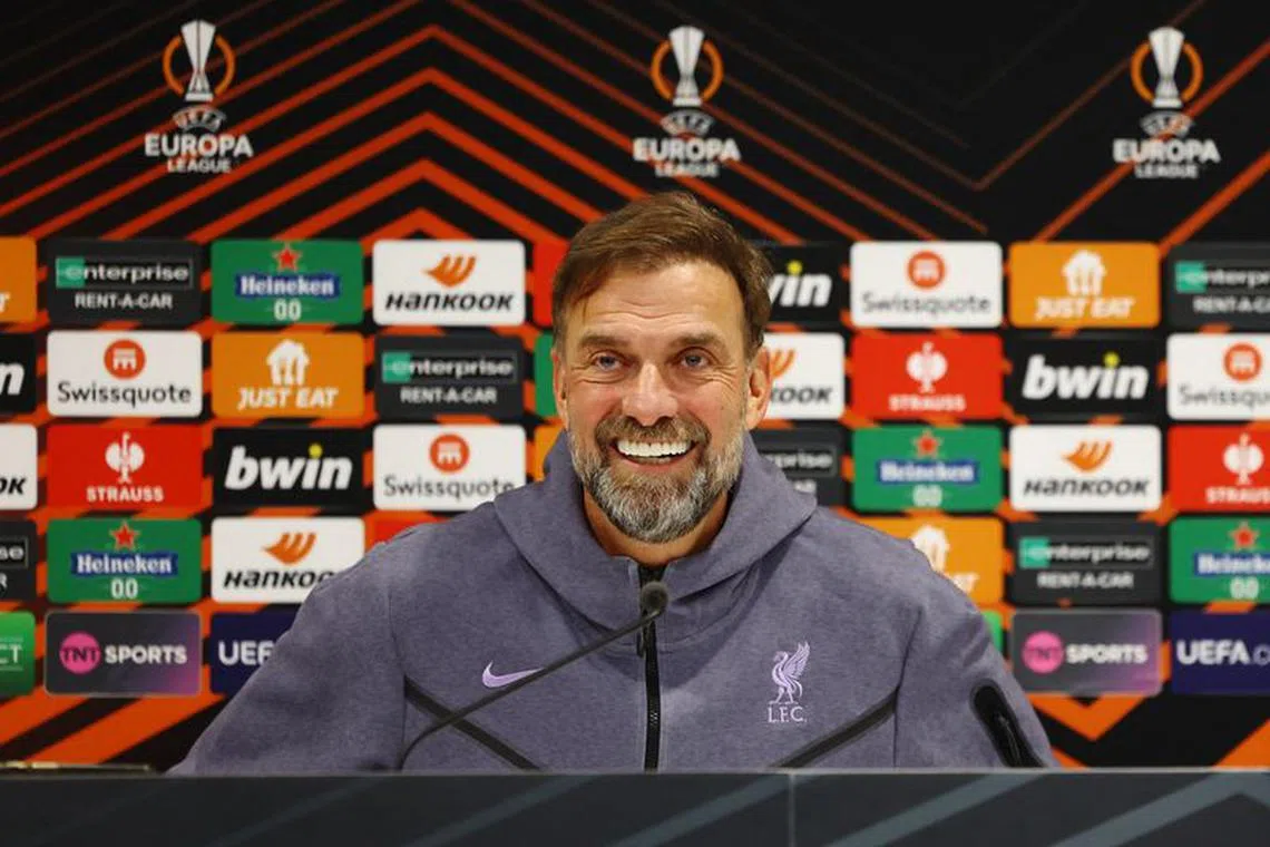 Soccer Football - Europa League - Liverpool Press Conference - Anfield, Liverpool, Britain - November 29, 2023 Liverpool manager Juergen Klopp during the press conference REUTERS/Molly Darlington