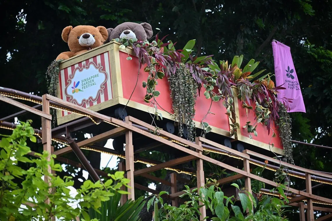 The Floral Roller Coaster at the Singapore Garden Festival on July 2, 2026