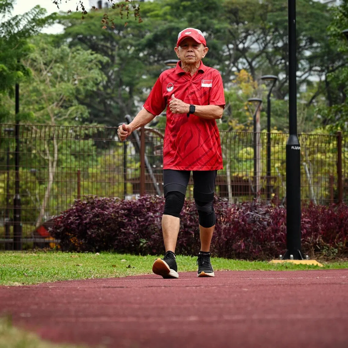 ST20260213_202648000373 Kua Chee Siong/ juageing/?
Profile of Mr Bernard Moey, 78, worked for the US marines during the first Gulf War as catering manager and fed the troops, worked in Riyad on oil rigs and did community farming. Now retired, he runs full marathons, including vertical marathons.