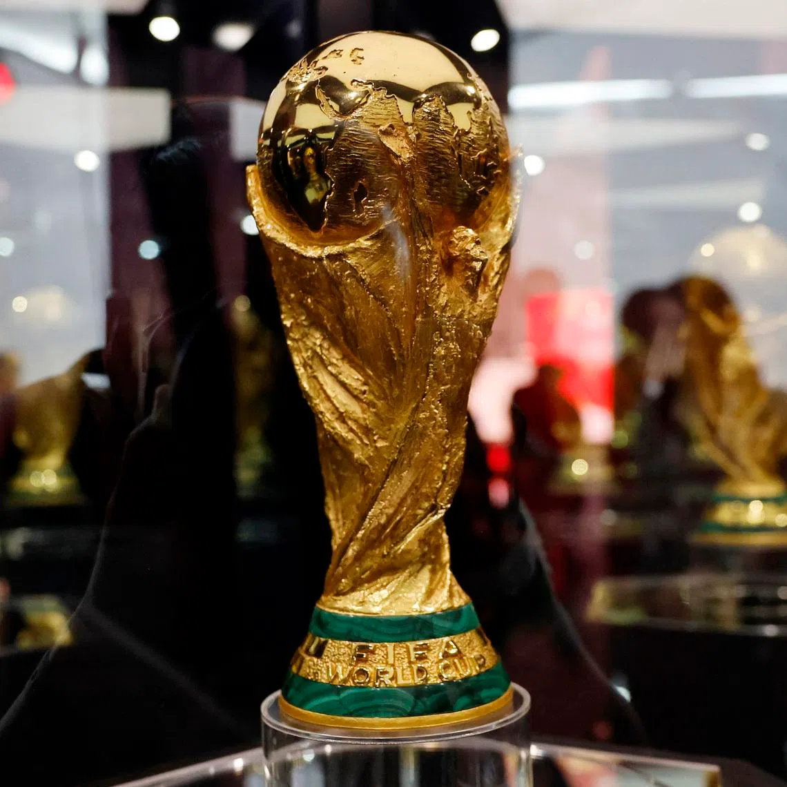 Soccer Football - FIFA World Cup - Trophy on display in Monterrey - Estadio BBVA, Monterrey, Mexico - March 14, 2026 General view of the World Cup trophy on display REUTERS/Daniel Becerril