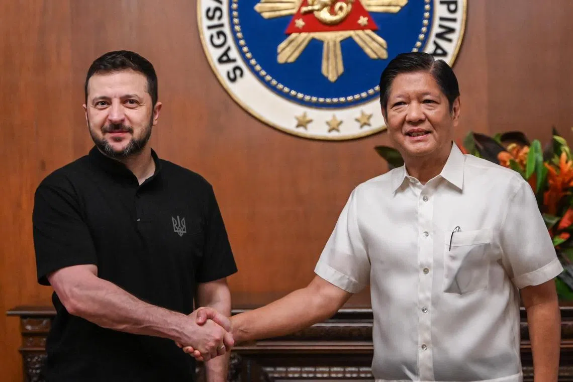 Ukraine’s President Volodymyr Zelensky met with Philippine President Ferdinand Marcos Jr on June 3.