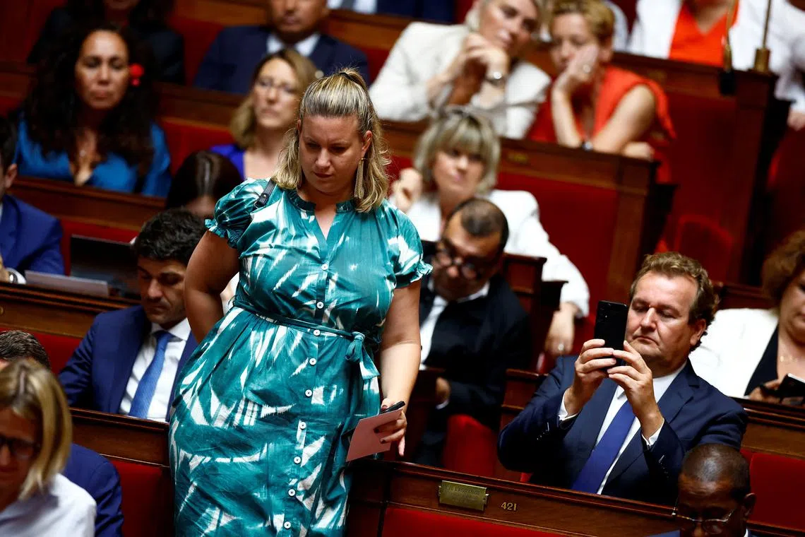 FILE PHOTO: Member of Parliament Mathilde Panot, of the French far-left opposition party La France Insoumise (France Unbowed - LFI) and the alliance of left-wing parties, called the \"Nouveau Front Populaire\" (New Popular Front - NFP), attends the second round of votes to elect the new President of the National Assembly, during the first session after the French parliamentary elections, at the National Assembly in Paris, France, July 18, 2024. REUTERS/Sarah Meyssonnier/File Photo