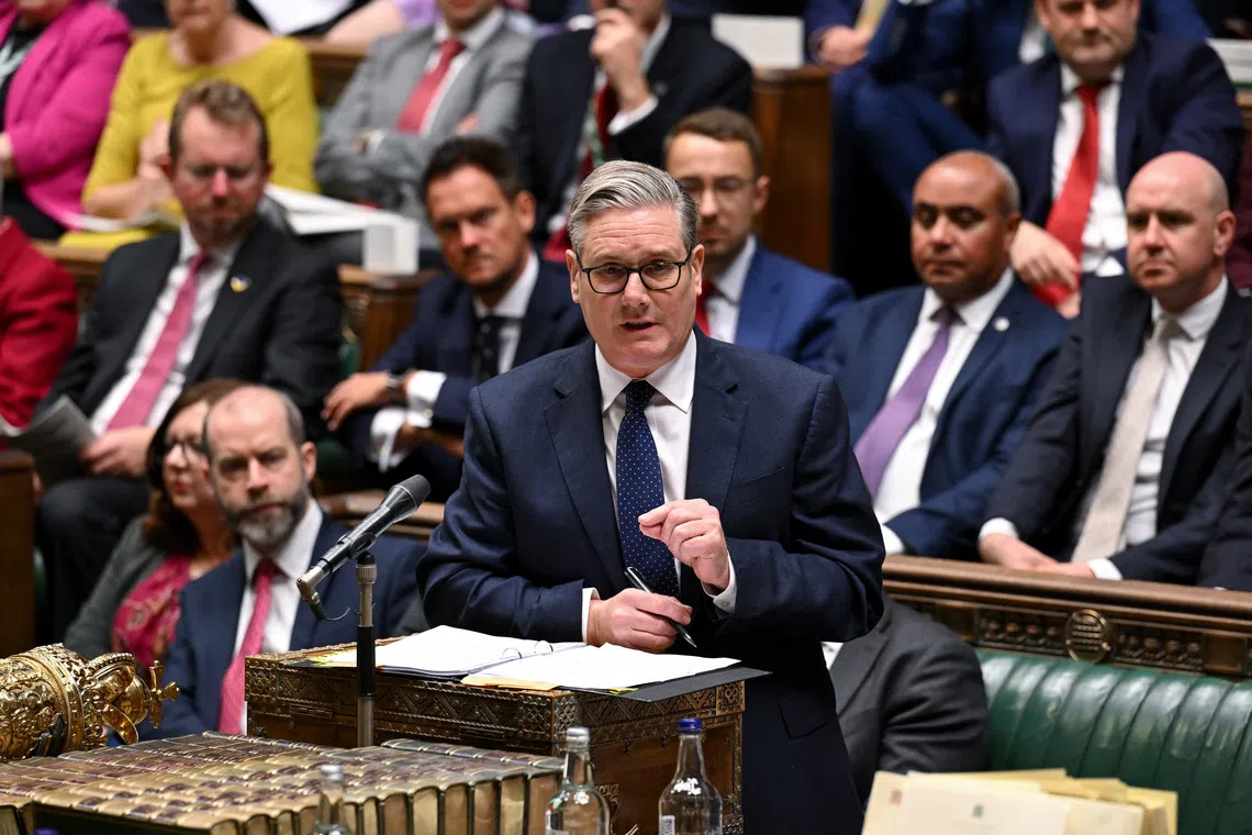 Britain's Prime Minister Keir Starmer attends the Prime Minister's Questions at the House of Commons in London, Britain, October 22, 2025. © House of Commons/Handout via REUTERS