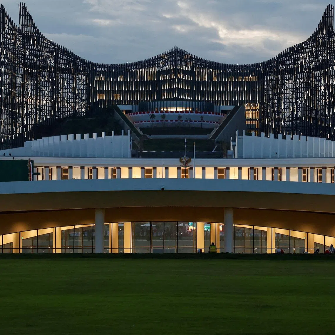 FILE PHOTO: View of the Presidential Palace in the planned new capital city of Nusantara, in East Kalimantan province, Indonesia, August 17, 2024. REUTERS/Willy Kurniawan/File Photo