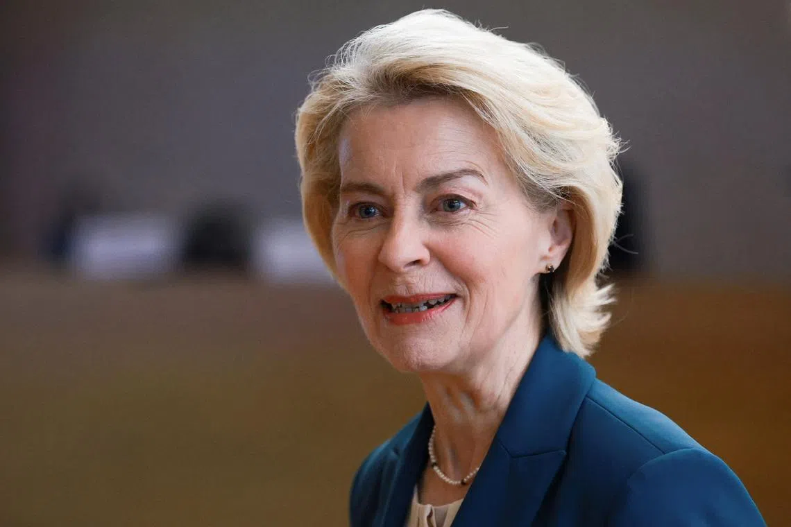 European Commission President Ursula von der Leyen arrives for a meeting of the College of European Commissioners in Brussels, Belgium, May 6, 2026. REUTERS/Yves Herman