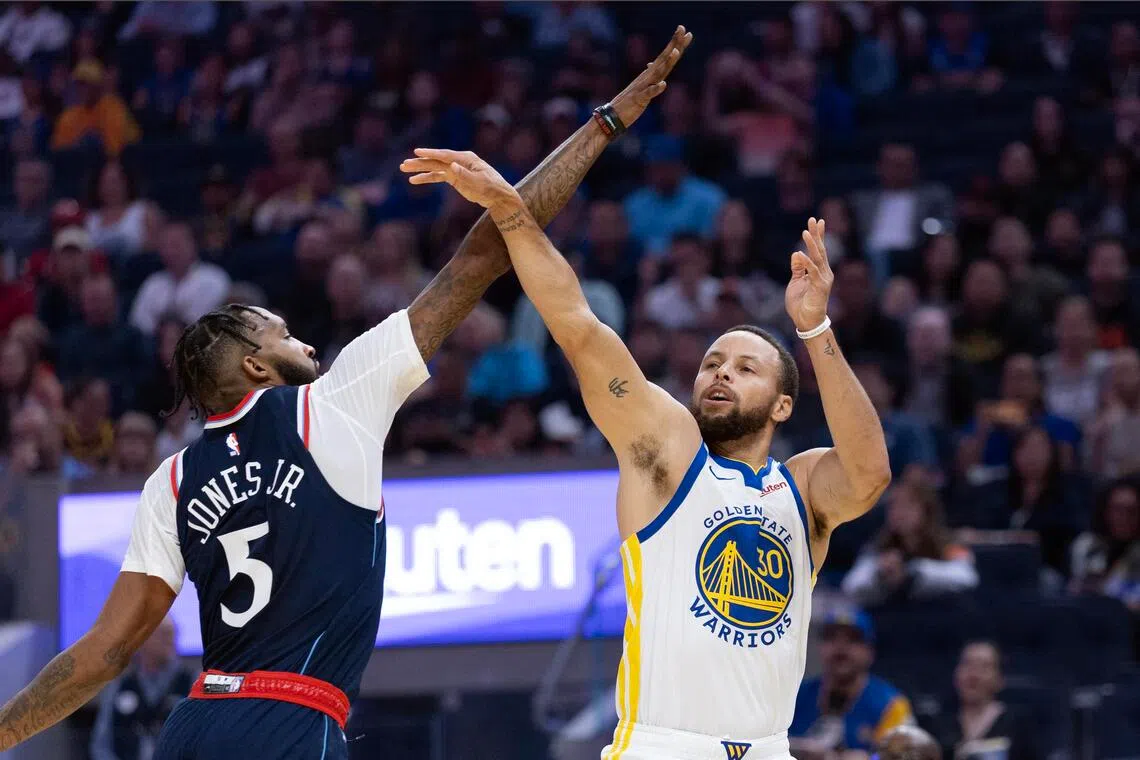 Golden State Warriors guard Stephen Curry during a pre-season game with the Los Angeles Clippers.