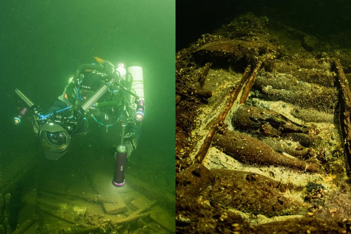 A group of divers from Poland found crates of champagne and porcelain in a 19th-century shipwreck off the Swedish coast.