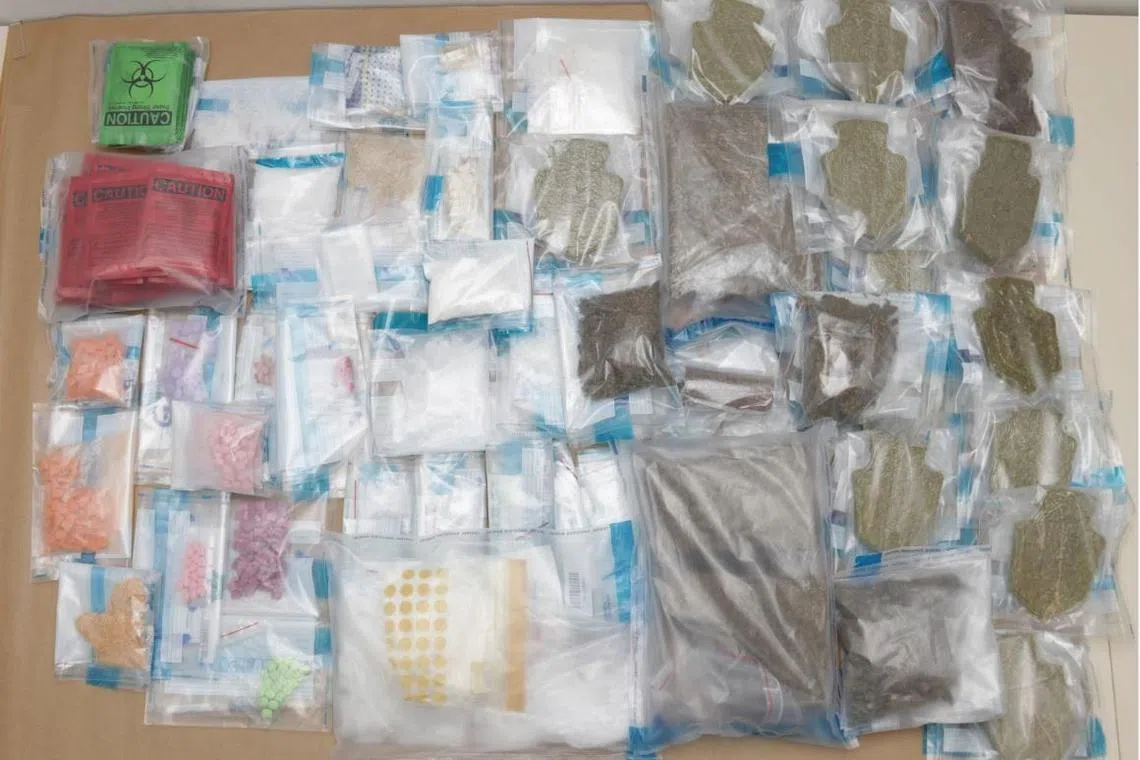Controlled drugs seized in an operation on June 4, 2024 in the vicinity of Choa Chu Kang Street 51. 
