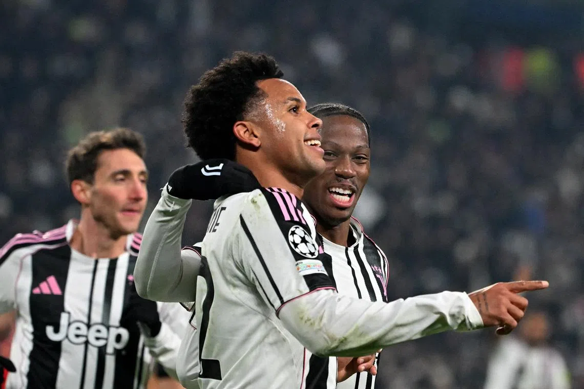 Soccer Football - UEFA Champions League - Juventus v Benfica - Allianz Stadium, Turin, Italy - January 21, 2026 Juventus' Weston Mckennie celebrates scoring their second goal REUTERS/Alberto Lingria
