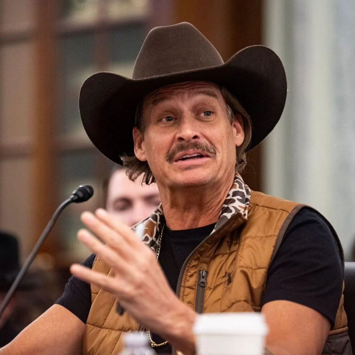 Singer Kid Rock during a Senate hearing on Jan 28. He will be headling the Turning Point USA's alternative half-time show.