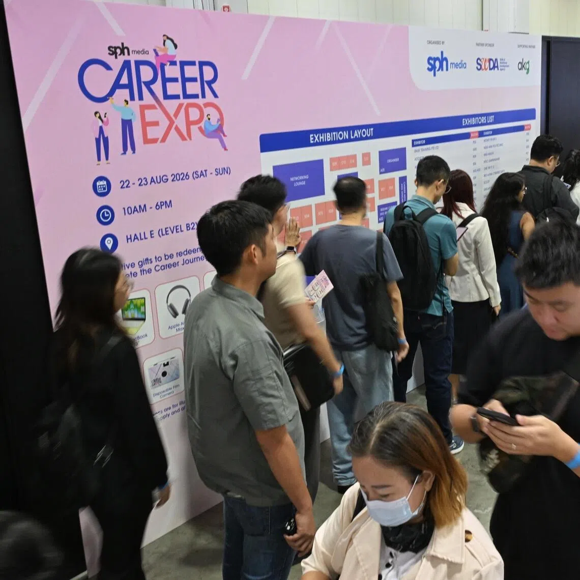 Visitors at the SPH Media Career Expo 2026 at Sands Expo & Convention Centre on Aug 22.