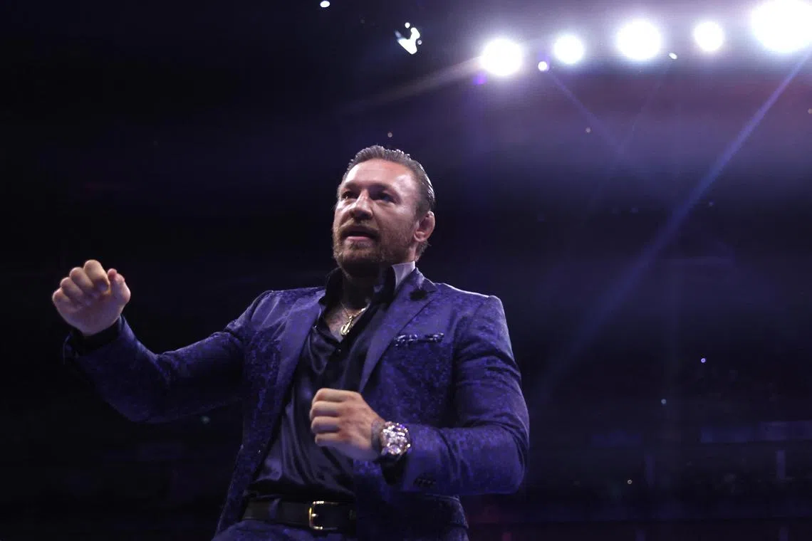 Conor McGregor making an appearance before the fight between Anthony Joshua and Robert Helenius.