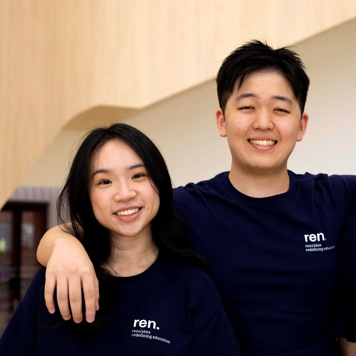 The AI-assisted marking tool, Ren, was built by NUS students (from left) Natasha Koh, Wong Eu En and Justin Cheah.