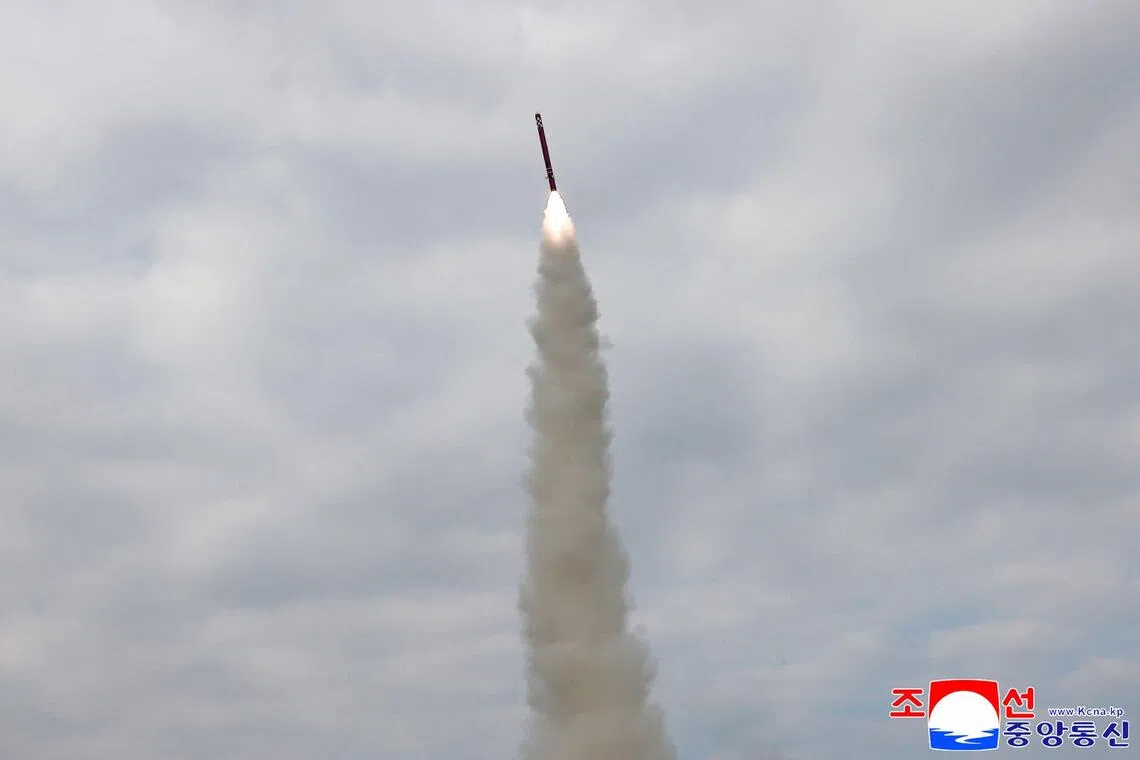 The sea-to-surface missiles were launched vertically on Oct 28 from the Yellow Sea and flew for more than two hours, state news agency KCNA said.