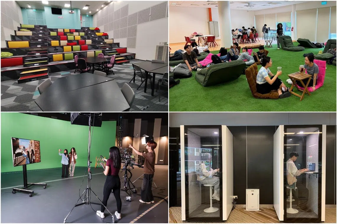 Polytechnics are transforming lecture halls into production studios and social spaces for students.