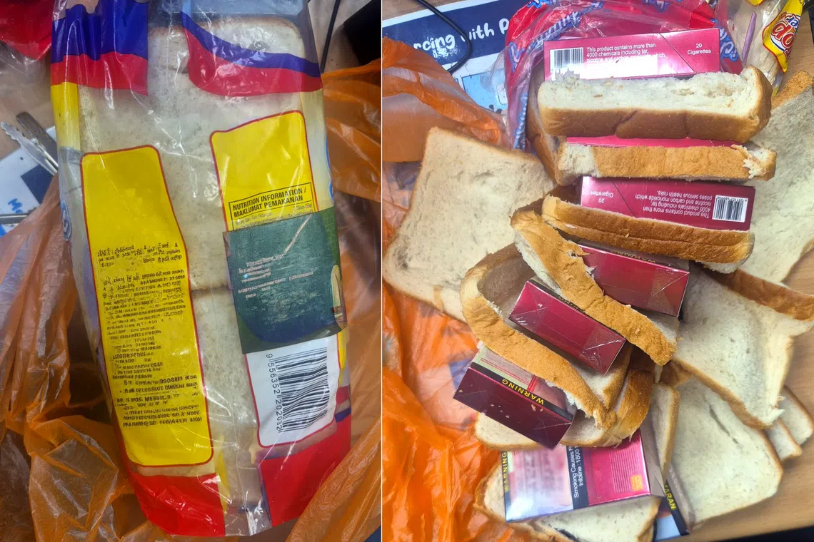 In photos of the incident ICA shared on Facebook, packets of the contraband are seen stacked between slices of bread.