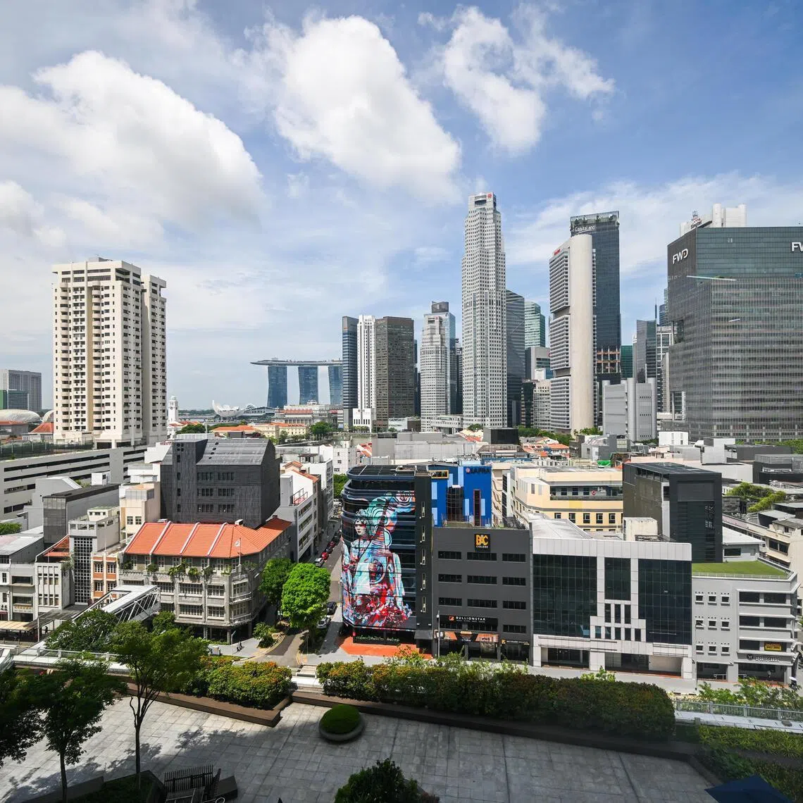 The Upper Circular Road area (centre) on June 10, 2026.