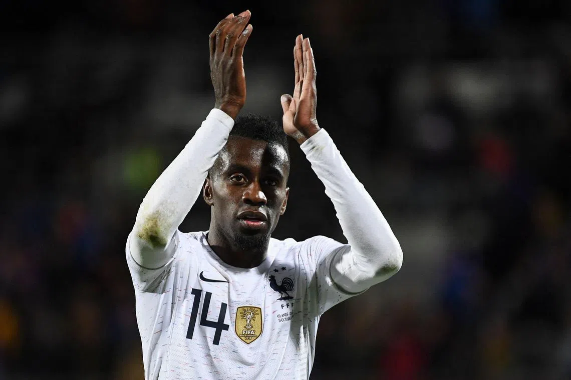 (FILES) In this file photo taken on October 11, 2019 France's midfielder Blaise Matuidi celebrates after the UEFA Euro 2020 qualifier Group H football match Iceland v France in Reykjavik. - Footballer Blaise Matuidi, 2018 world champion with the France team, announced the end of his professional career on December 23, 2022 in a video posted on Youtube. (Photo by Jonathan NACKSTRAND / AFP)