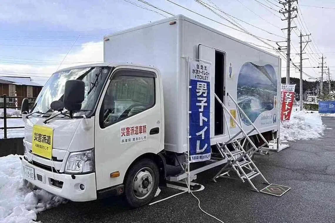 Japan’s toilet vehicles provide comfort to evacuees during disasters