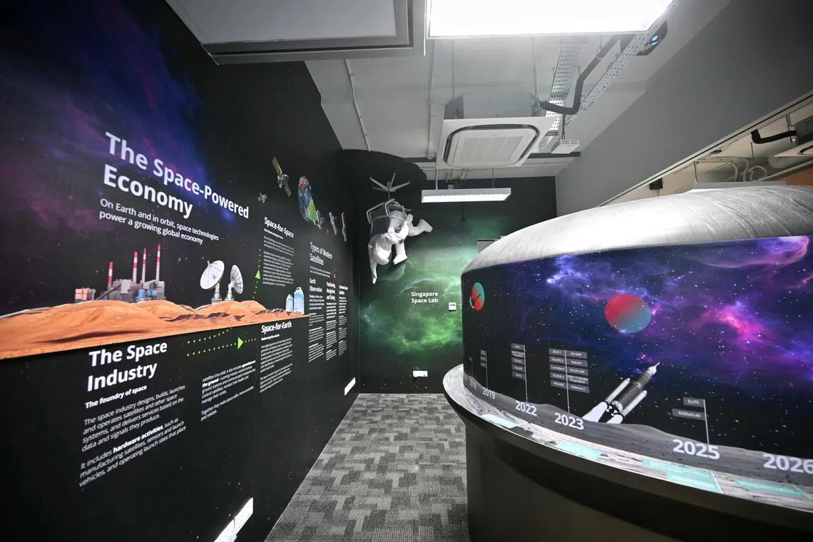 The lab also serves as a showroom, outlining Singapore’s space ecosystem and a timeline of the satellites the country has launched over the decades. 