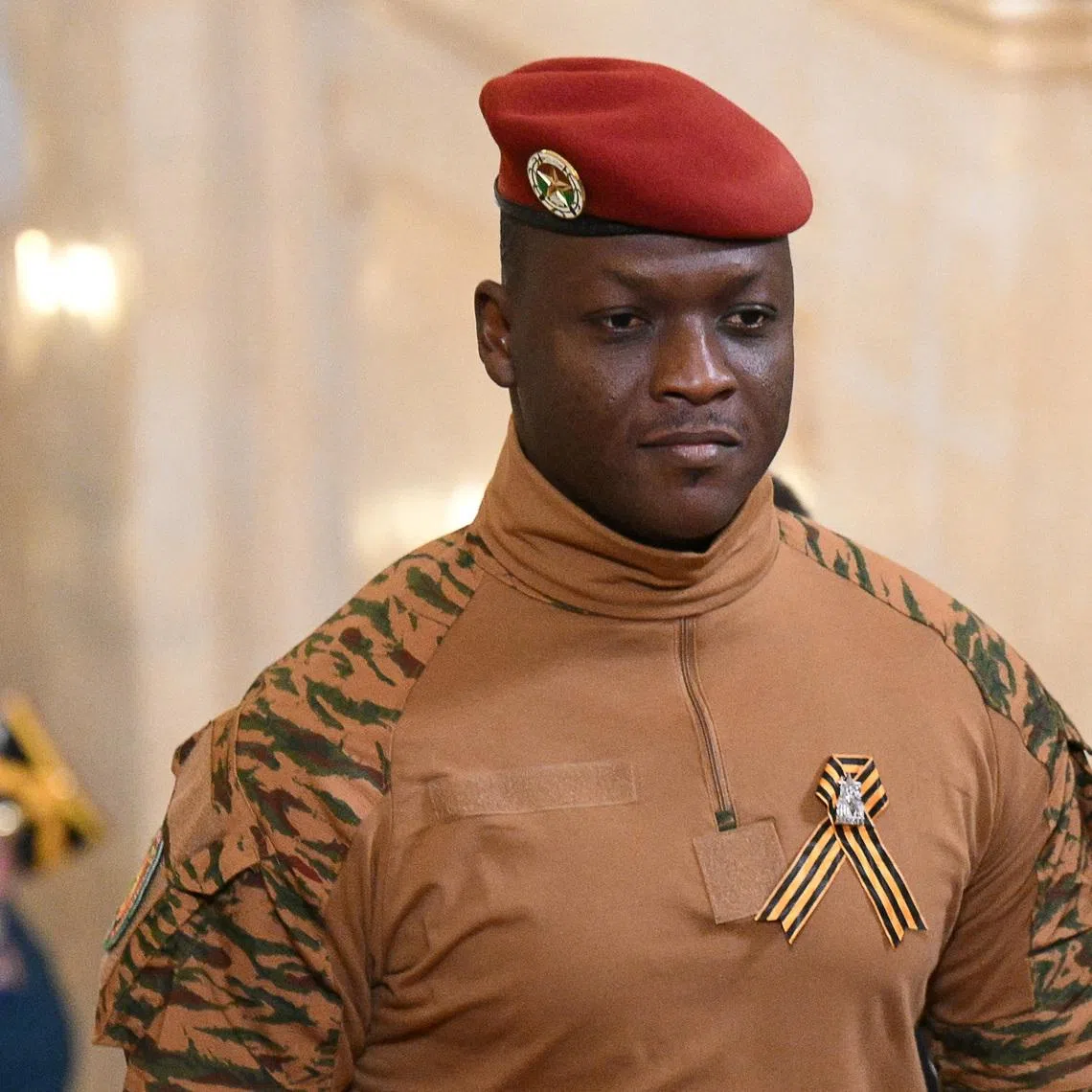 Burkina Faso's military leader Ibrahim Traore arrives at the Kremlin to attend a festive concert in Moscow, Russia, May 8, 2025. Alexander Kryazhev/Host agency RIA Novosti/Handout via REUTERS