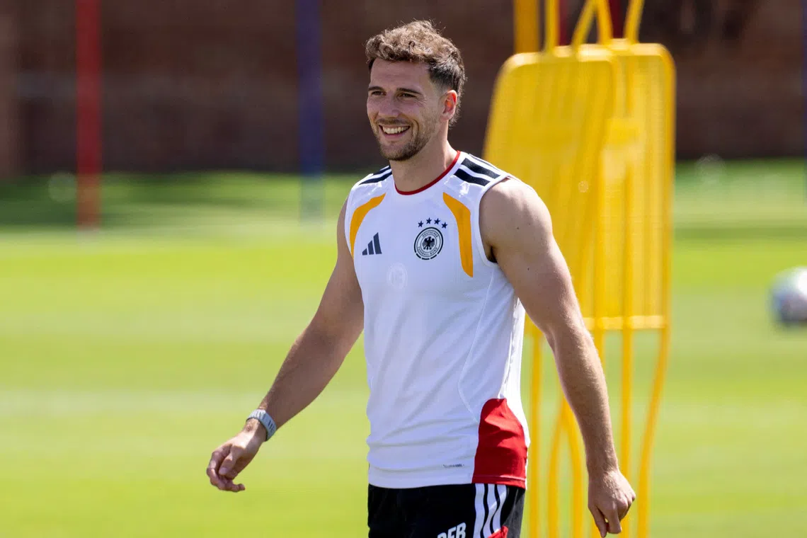 Soccer Football - FIFA World Cup 2026 - Germany Training - Wake Forest University, Winston-Salem, North Carolina, U.S. - June 24, 2026 Germany's Leon Goretzka during training IMAGN IMAGES via Reuters/Scott Kinser
