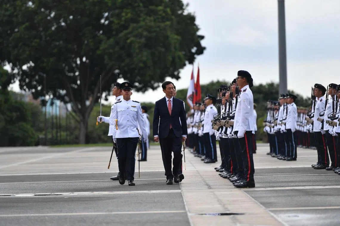 Health Minister Ong Ye Kung at the commissioning of SAF officer cadets at the SAFTI Military Institute on March 15.