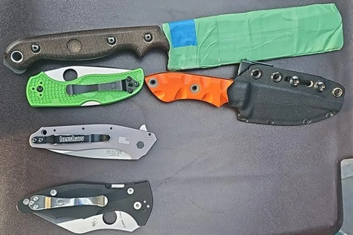 Preliminary investigations revealed that the man was in possession of five knives, which were seized as case exhibits..