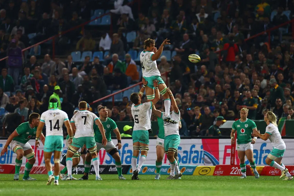 Rugby Union - South Africa v Ireland - Loftus Versfeld Stadium, Pretoria, South Africa - July 6, 2024 South Africa's Eben Etzebeth in action REUTERS/Siphiwe Sibeko