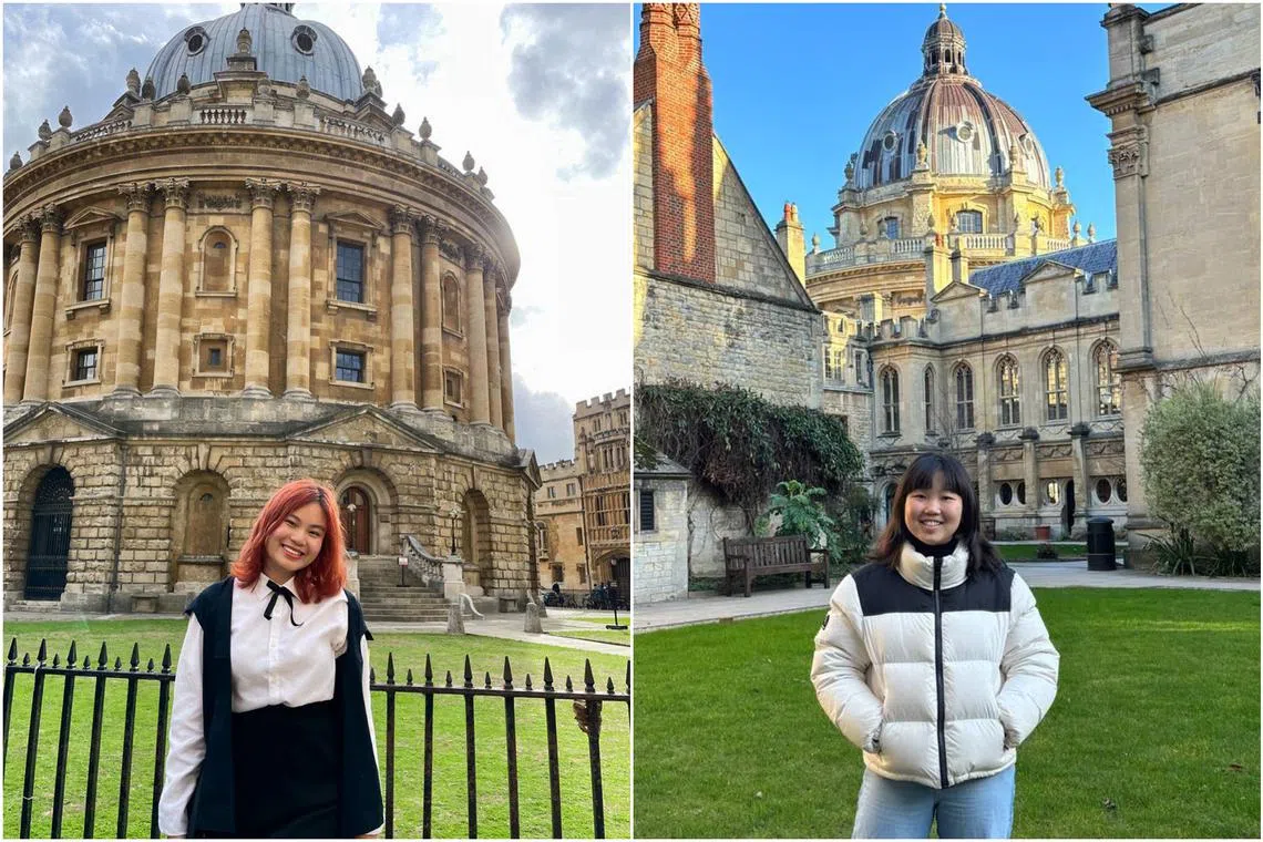Ms Ashlyn Cheong (left) and Ms Ng Hui Ru, both 20, are current students at the University of Oxford. 