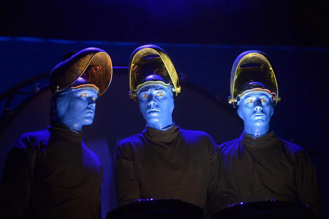 The Blue Man Group, easily recognisable for its trio of bald and blue-faced performers, are award-winning entertainers, who showcase new works of art and music.