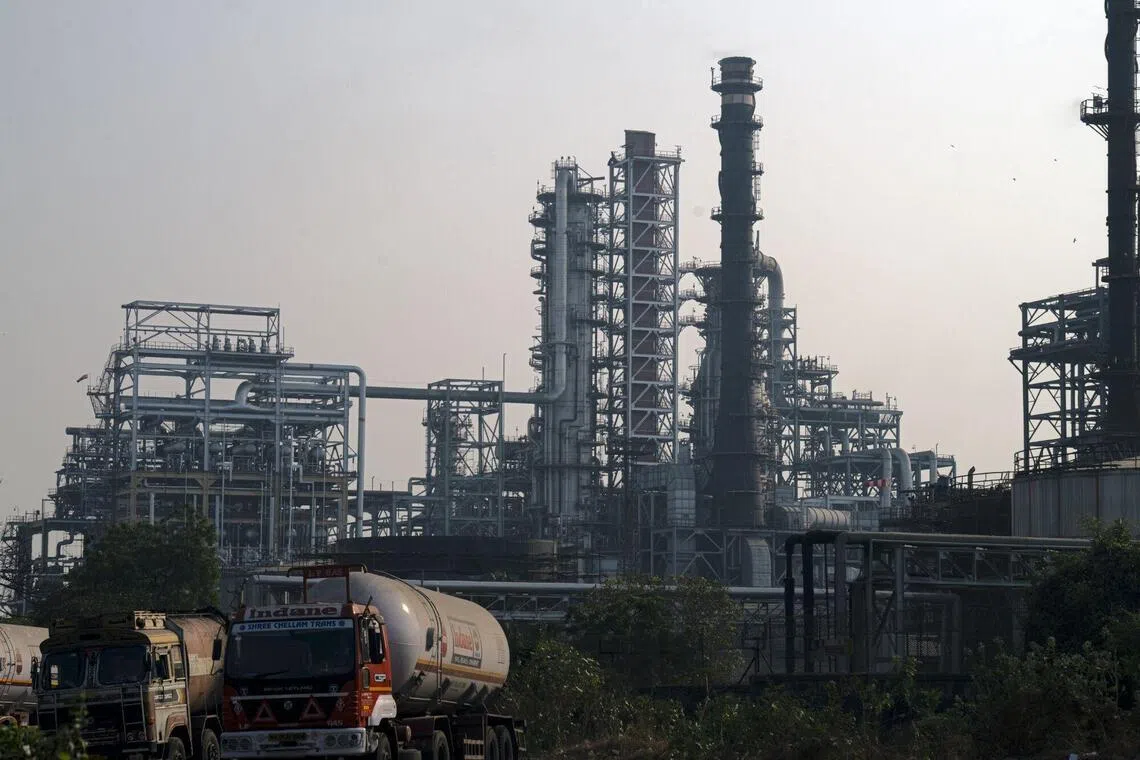 An oil refinery in Mumbai, India, on March 3, 2026. is India is the second-largest importer of the fuel, and takes 90 per cent of it from the Middle East.