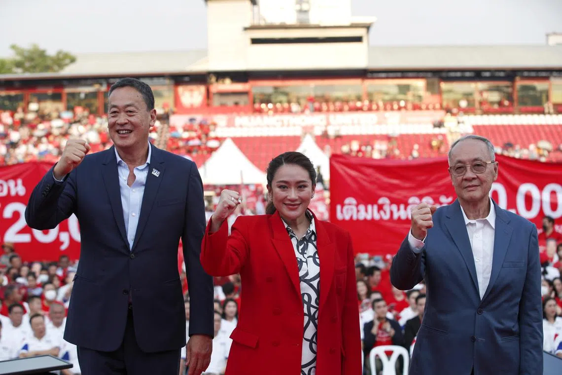 Thai opposition party leading in opinion surveys officially nominated Ms Paetongtarn Shinawatra, as one of its three prime minister candidates as widely expected, pitting her against ex-generals seeking to extend a near decade of military-backed rule.