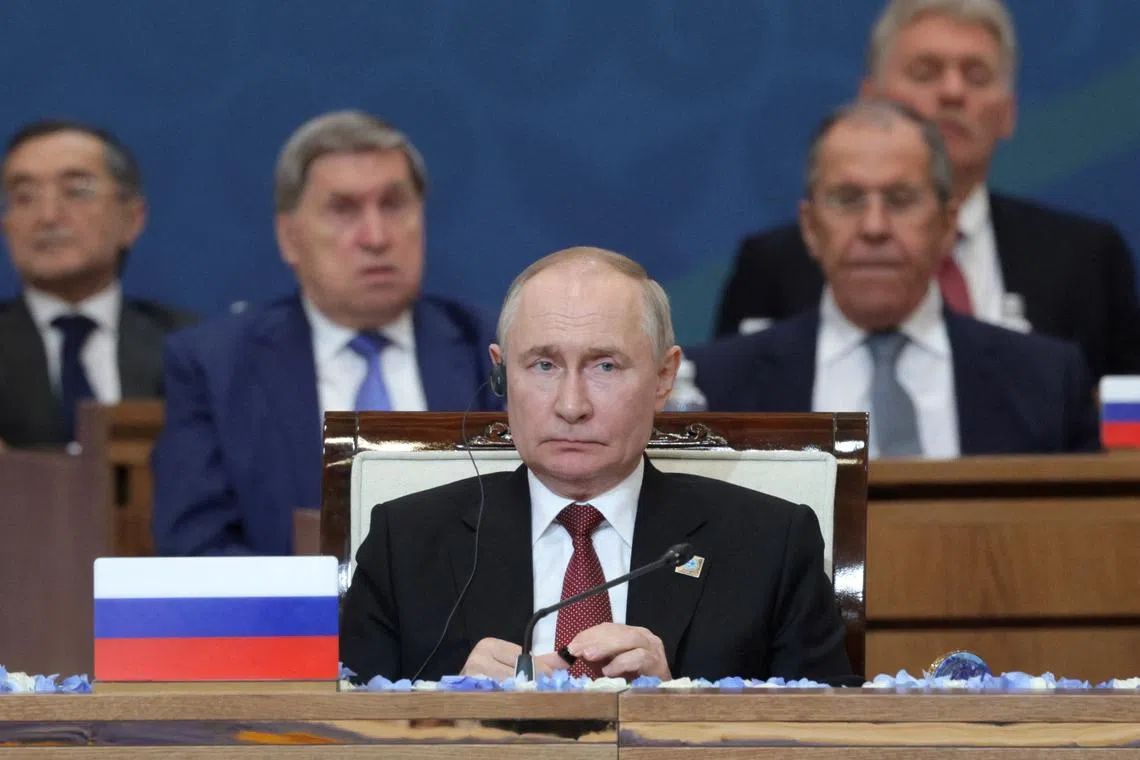Russian President Vladimir Putin attends Shanghai Cooperation Organization (SCO) summit in Astana, Kazakhstan July 4, 2024. Sputnik/Gavriil Grigorov/Pool via REUTERS