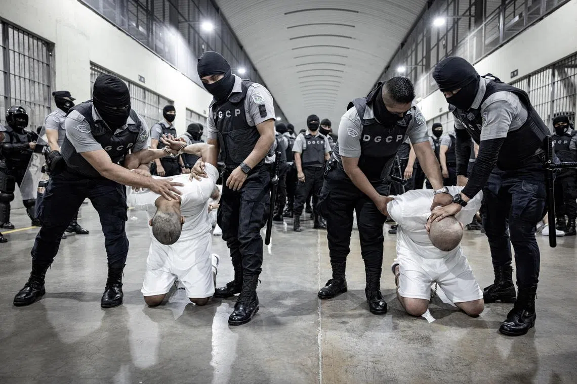 Alleged Tren de Aragua gang members deported by the US government are imprisoned in El Salvador.
